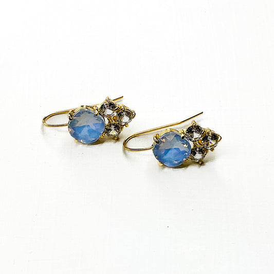Now You See Me Gold and Blue Drop Earrings