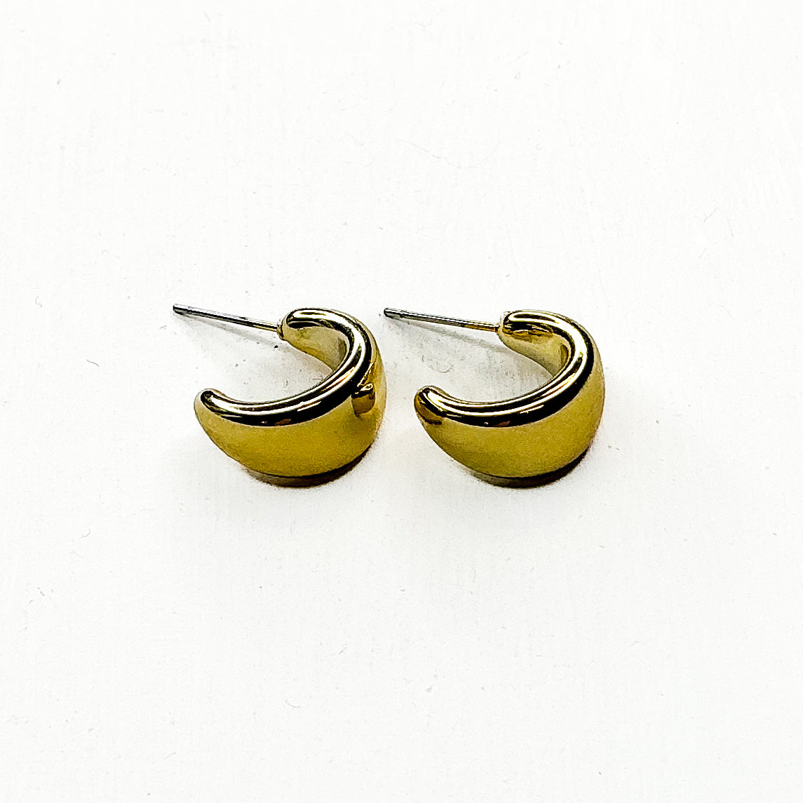 Flat Gold Hoops