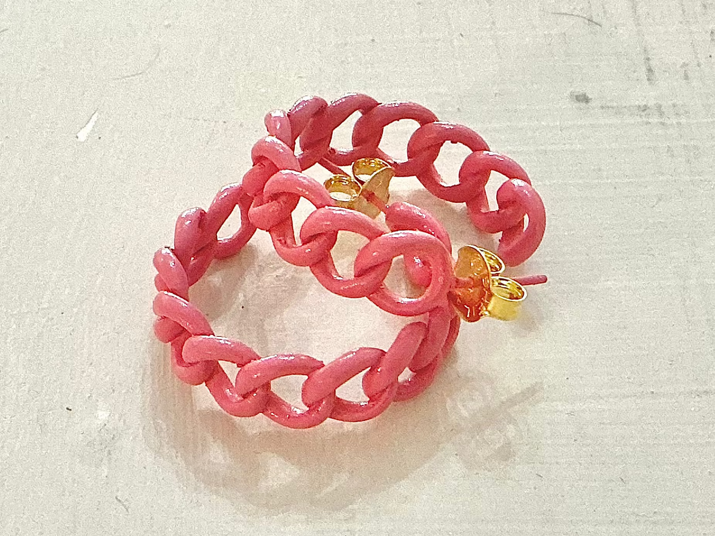 Pink Chainlink Hoops