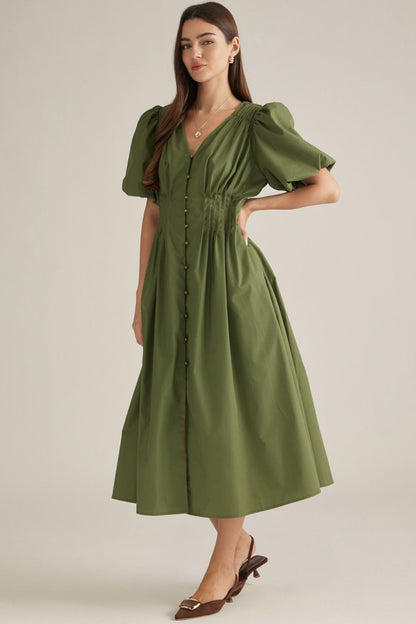 Wild Olive Midi Dress
