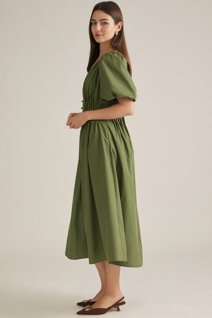 Wild Olive Midi Dress