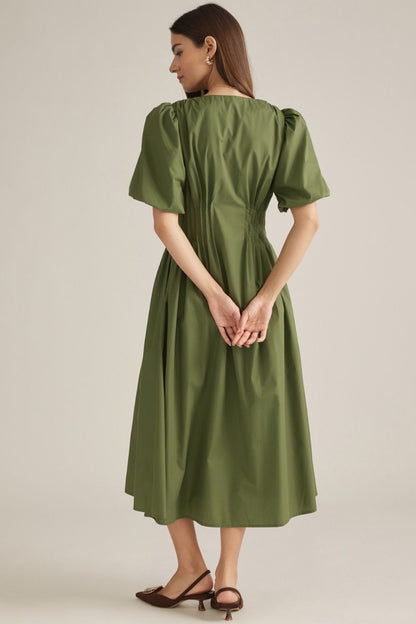 Wild Olive Midi Dress