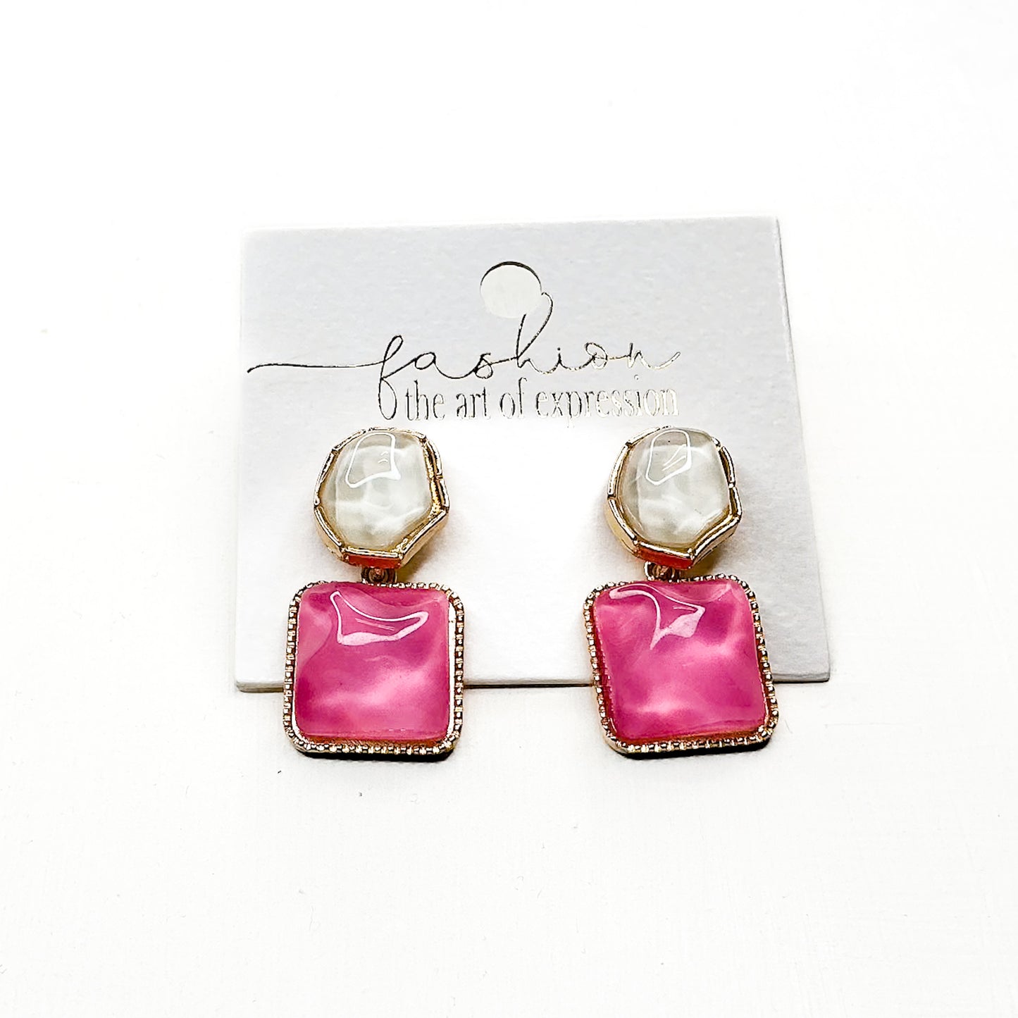 Pink and White Candy Earrings