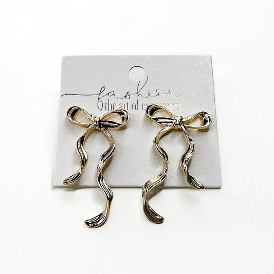 Gold Bow Earrings