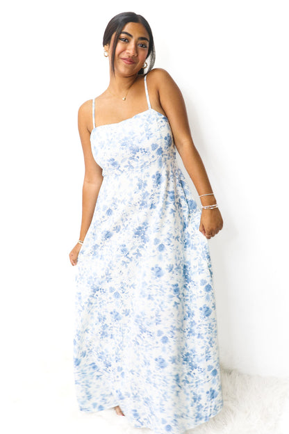 Blue Floral Maxi Dress