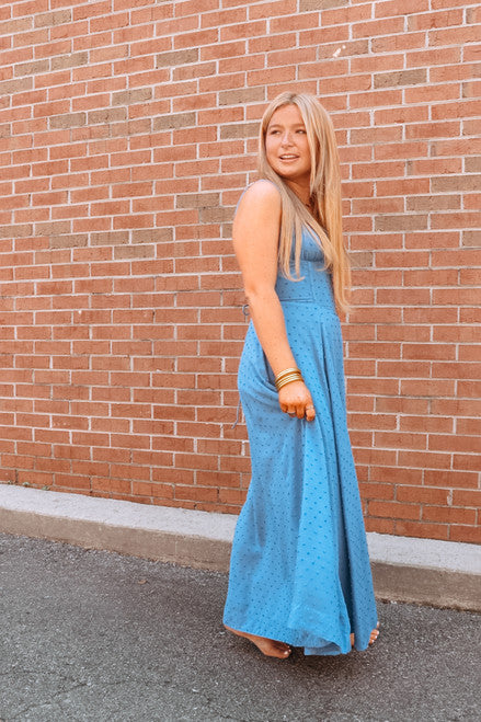 Chambray Maxi Dress with Slit