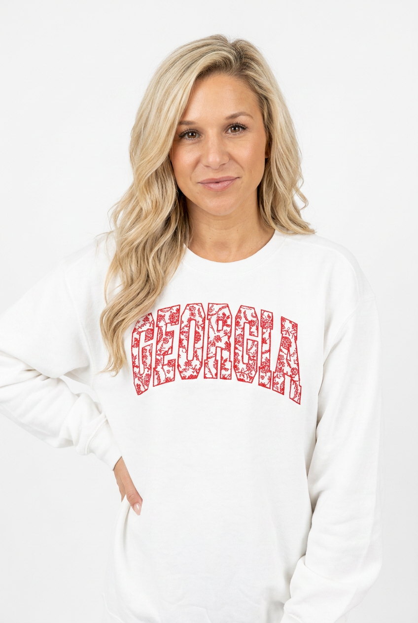 Georgia Arched Block Letter Sweatshirt
