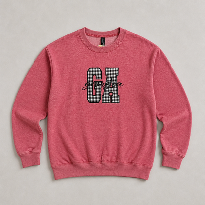 Georgia Applique Script Heather Red Sweatshirt