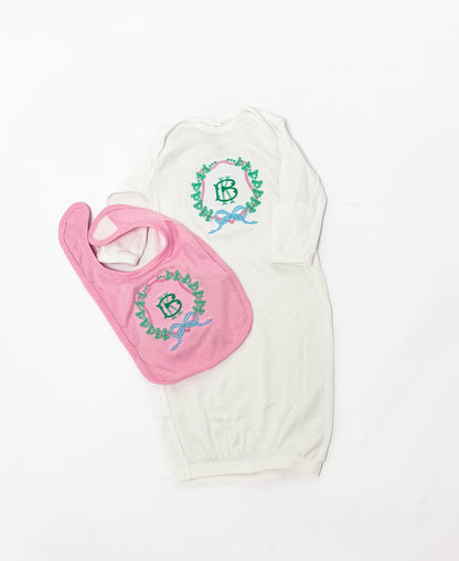 Monogrammed Baby Bib with Optional Design