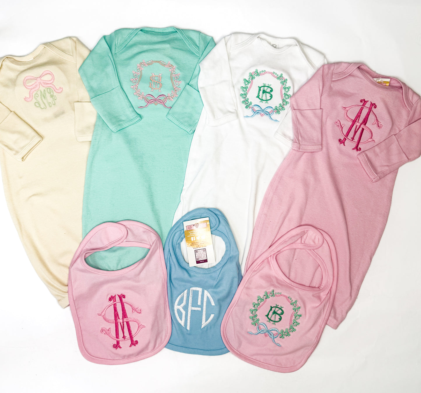 Monogrammed Baby Gown with Optional Design
