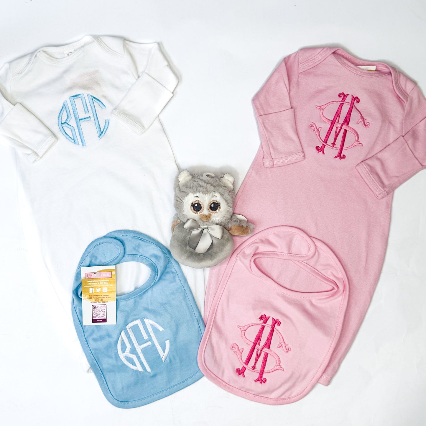 Monogrammed Baby Bib with Optional Design