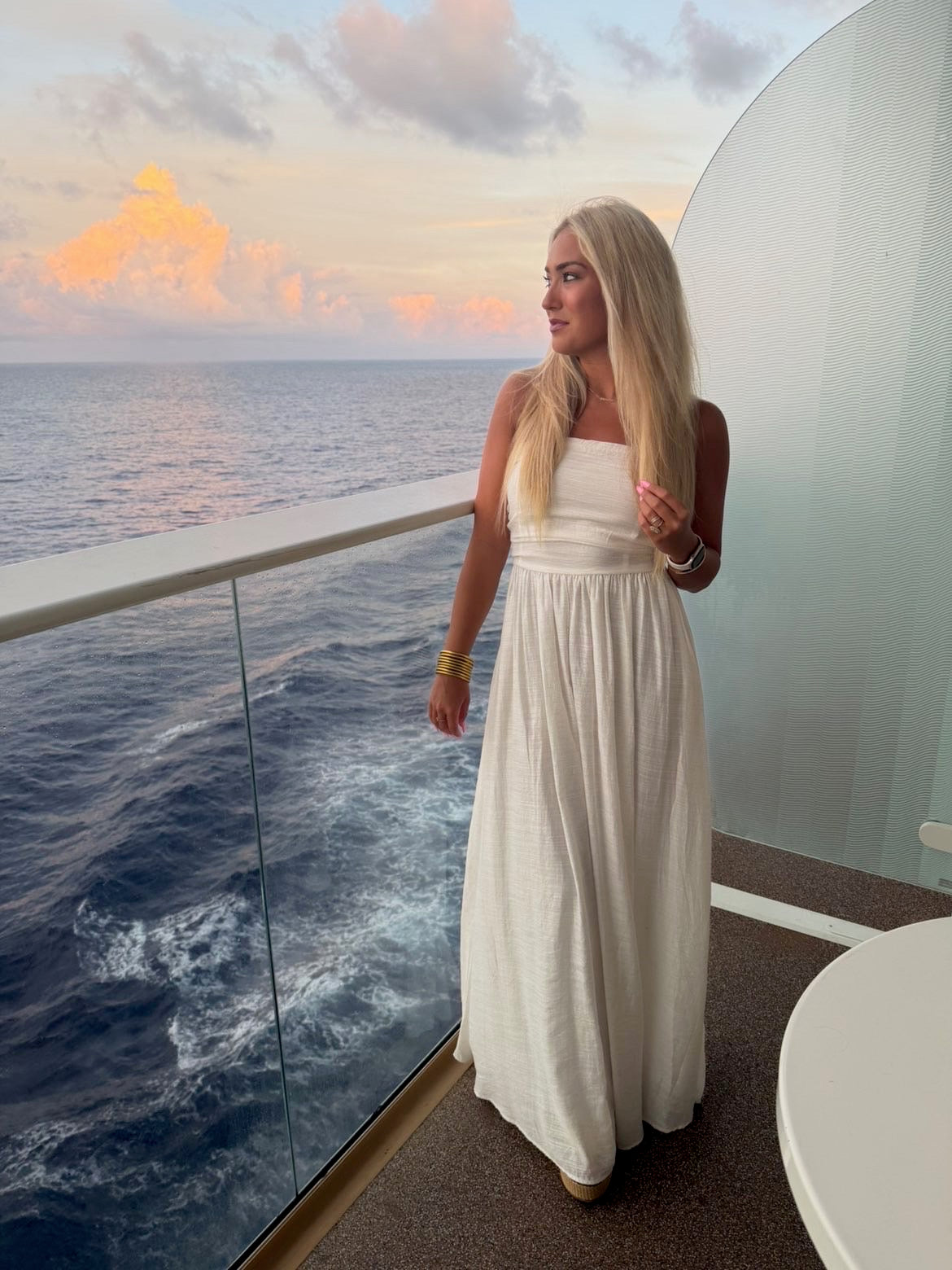 White Maxi Dress with Bow Back