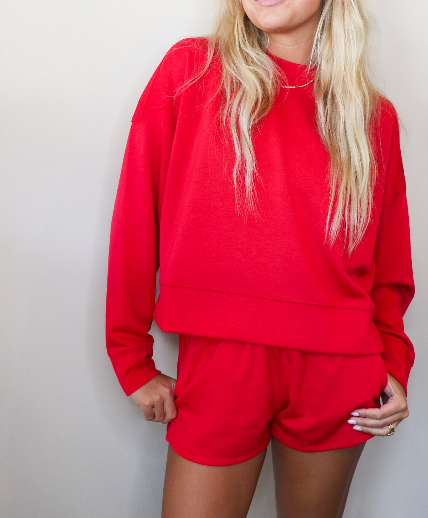 Modal Long Sleeve Top in Ruby