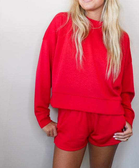 Modal Long Sleeve Top in Ruby