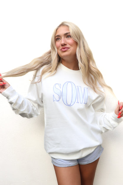 Stripe Monogram Comfort Colors Crewneck