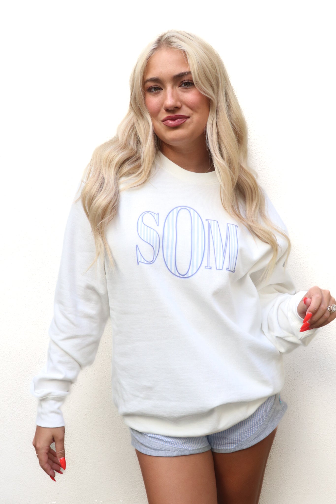 Stripe Monogram Comfort Colors Crewneck