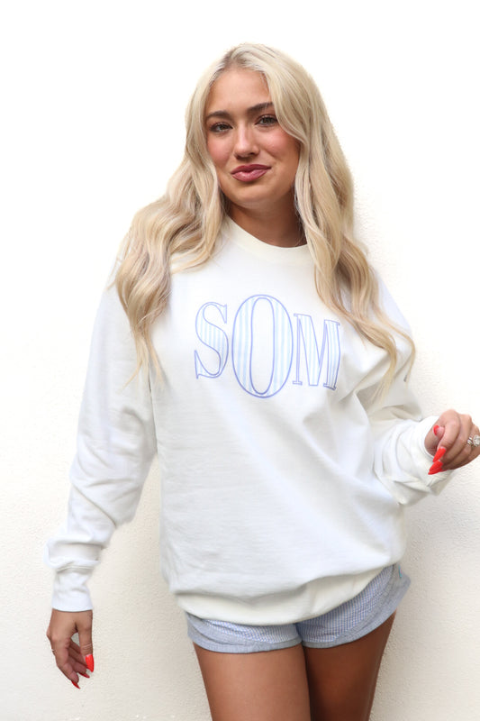 Stripe Monogram Comfort Colors Crewneck