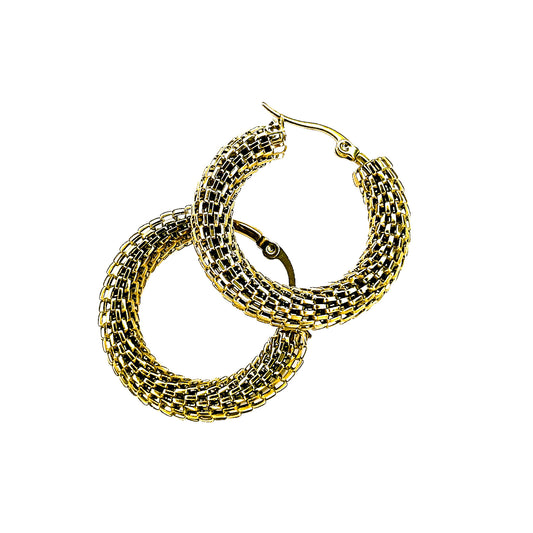 Gold Mesh Hoops