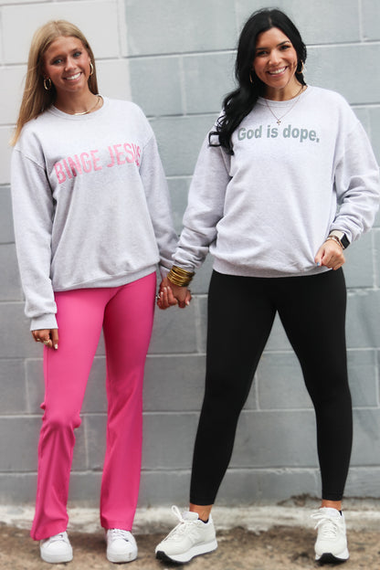 Binge Jesus Glitter Sweatshirt