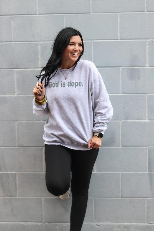 God Is Dope Flock Lettered Sweatshirt