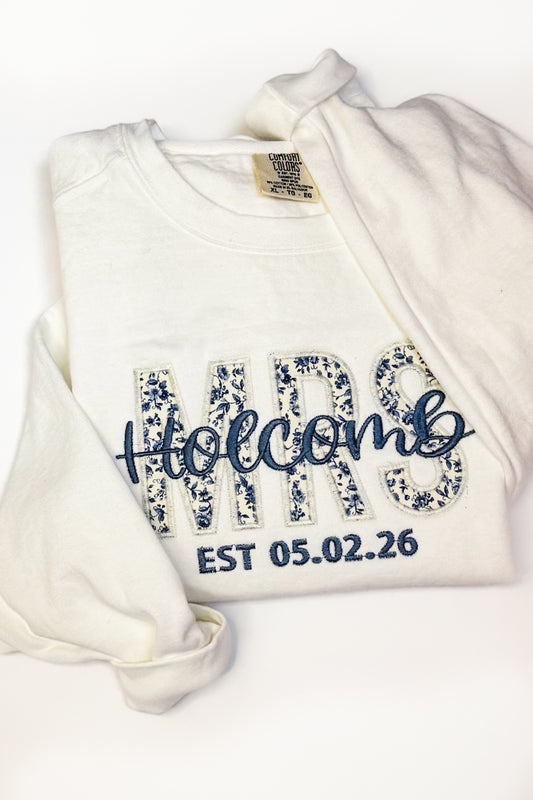 Chinoiserie Applique Custom MRS Comfort Colors Crew