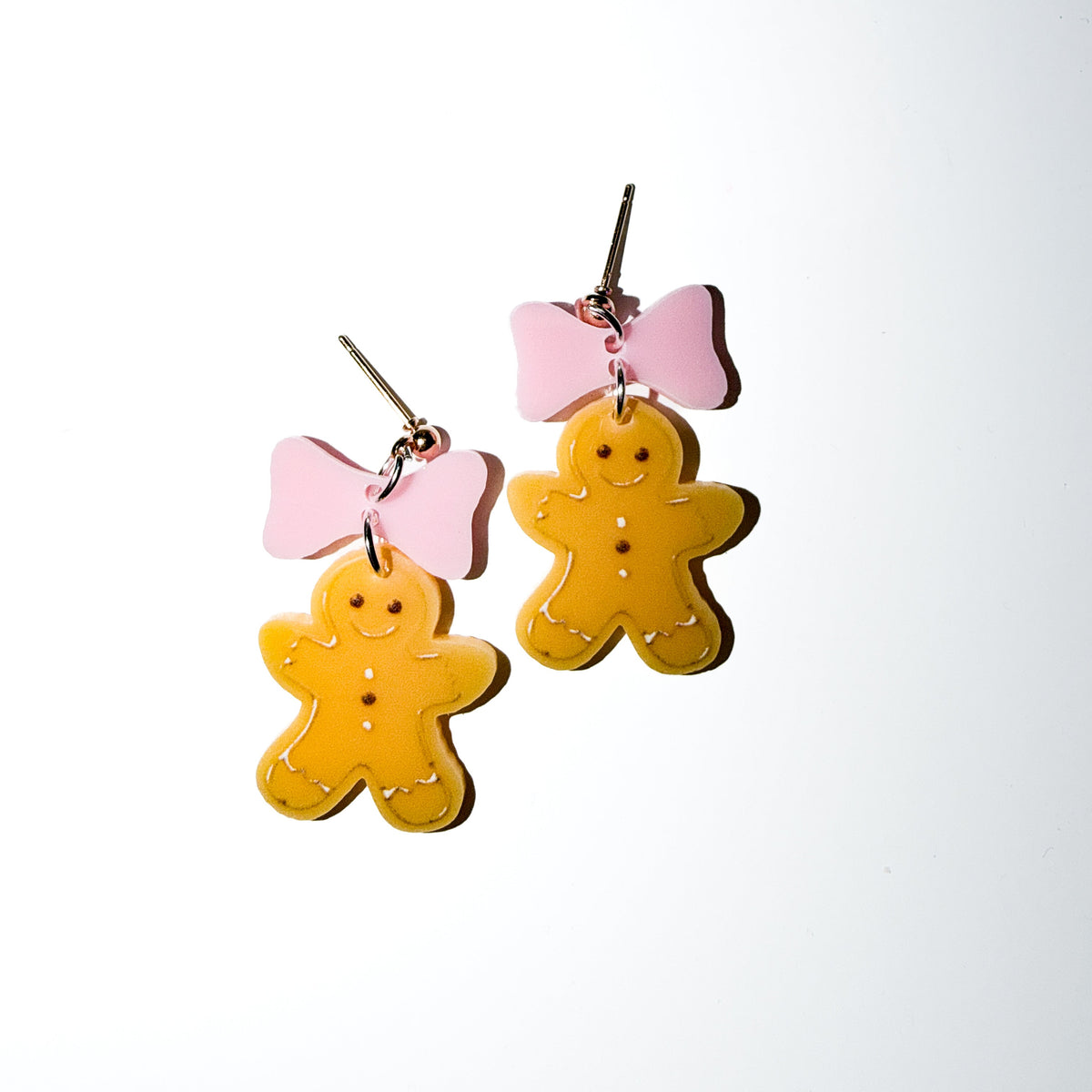 Bow Gingerbread Dangle Earrings