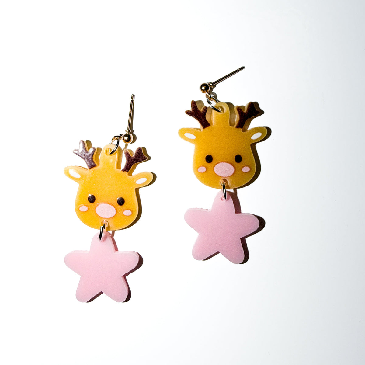 Reindeer Star Dangle Earrings
