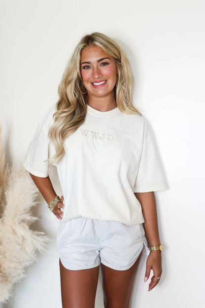 WWJD Tee In Ivory
