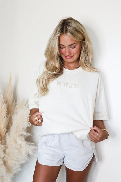 WWJD Tee In Ivory