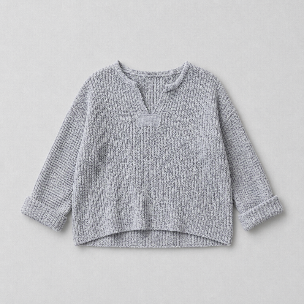 The Isabelle Quarter Length Sleeve Sweater in Gray