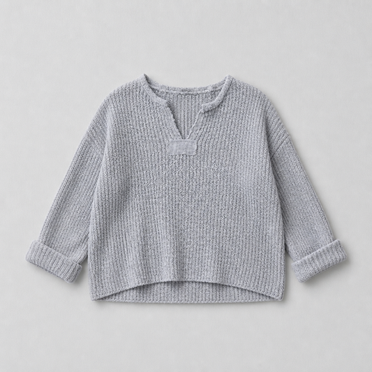 The Isabelle Quarter Length Sleeve Sweater in Gray