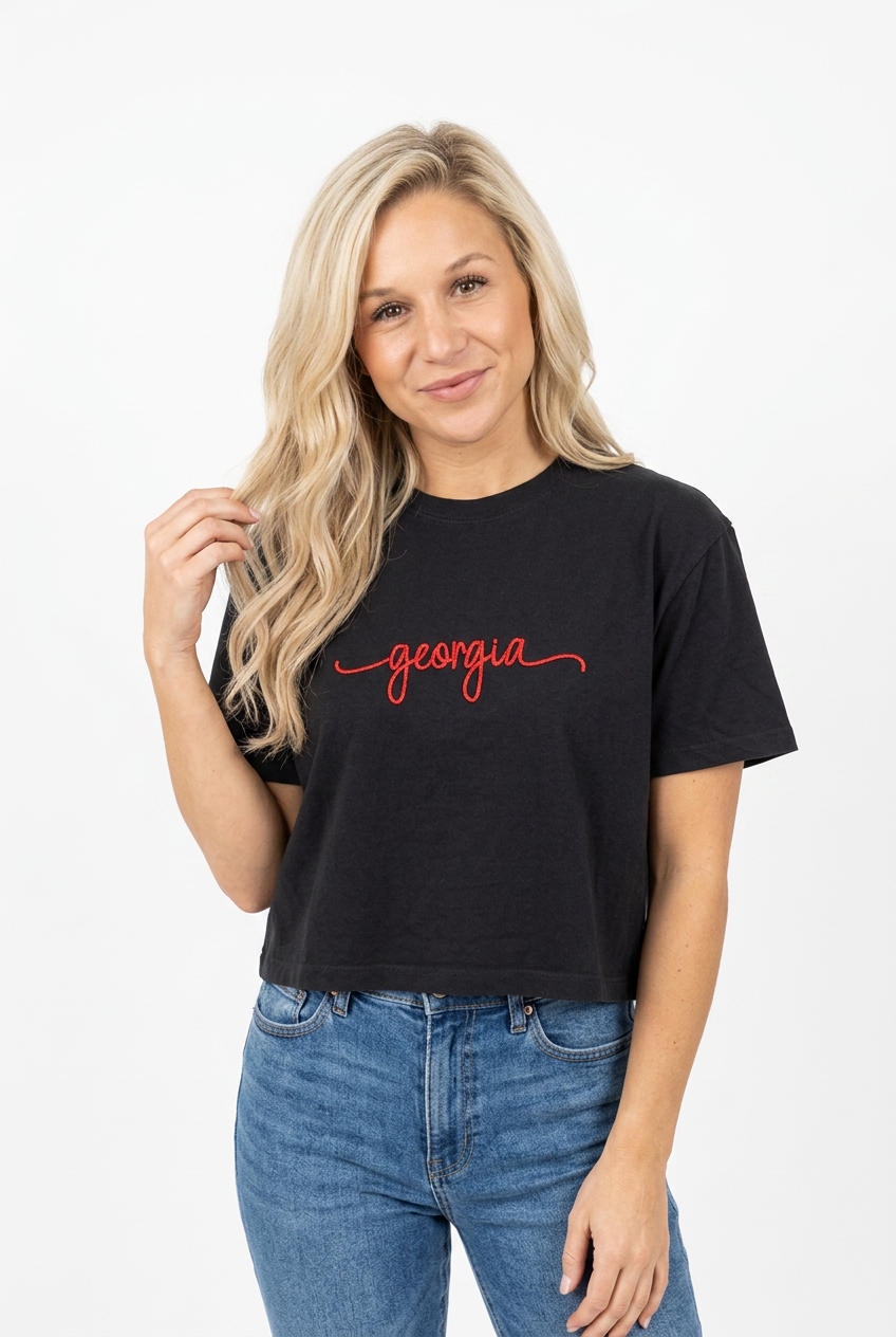 Georgia Black Boxy Comfort Colors Tee
