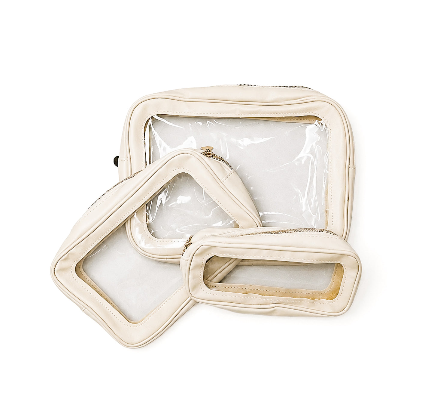 Clear Beige Pouches