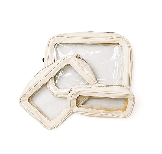 Clear Beige Pouches