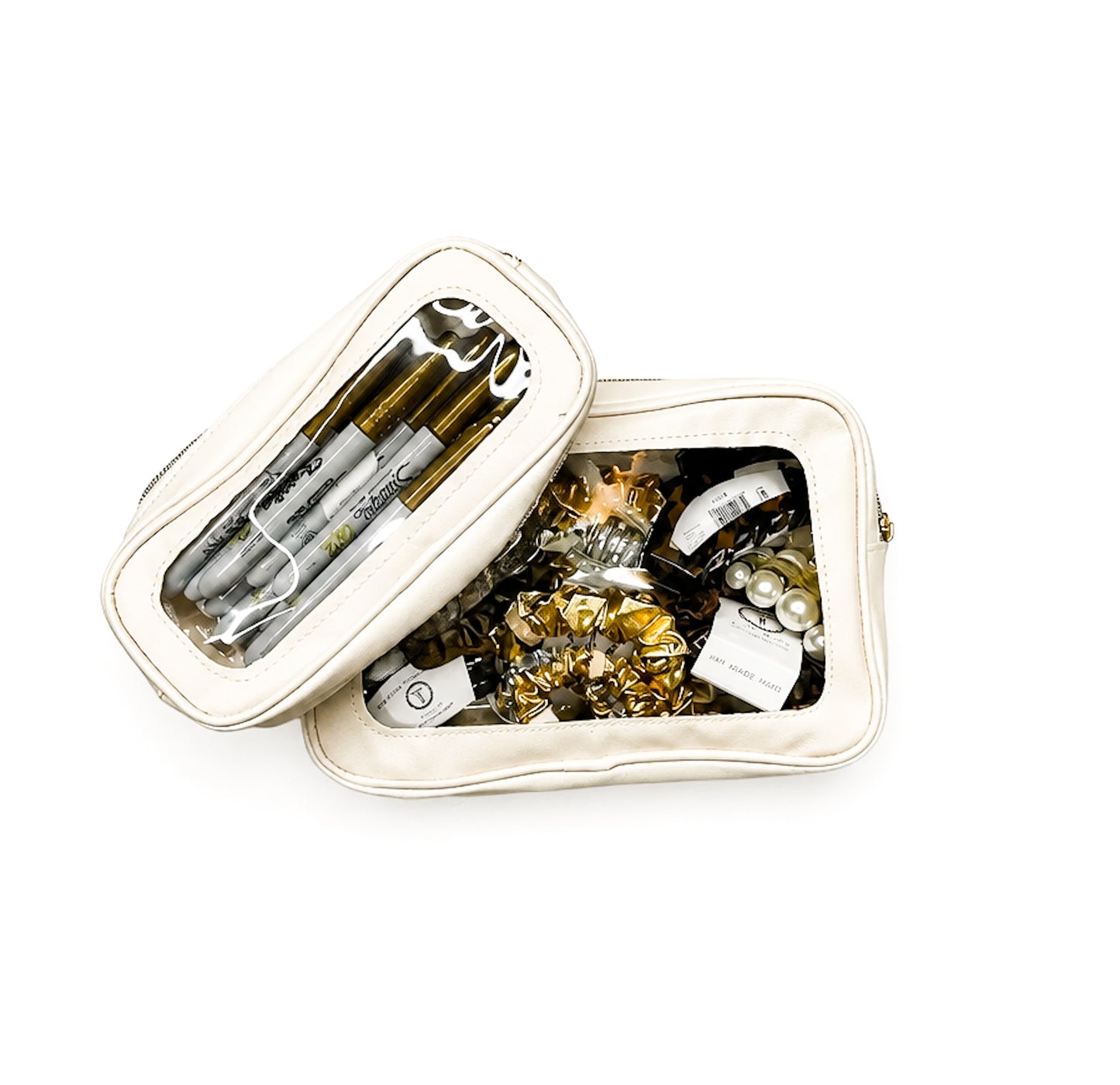 Clear Beige Pouches