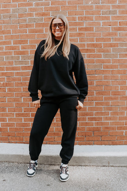 Black Mock Neck Pullover