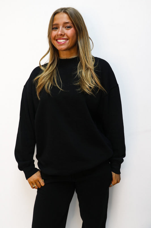 Black Mock Neck Pullover