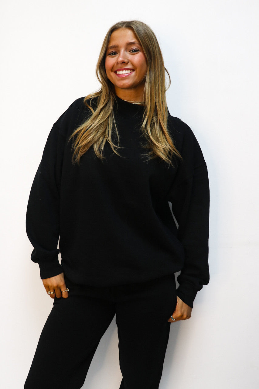 Black Mock Neck Pullover