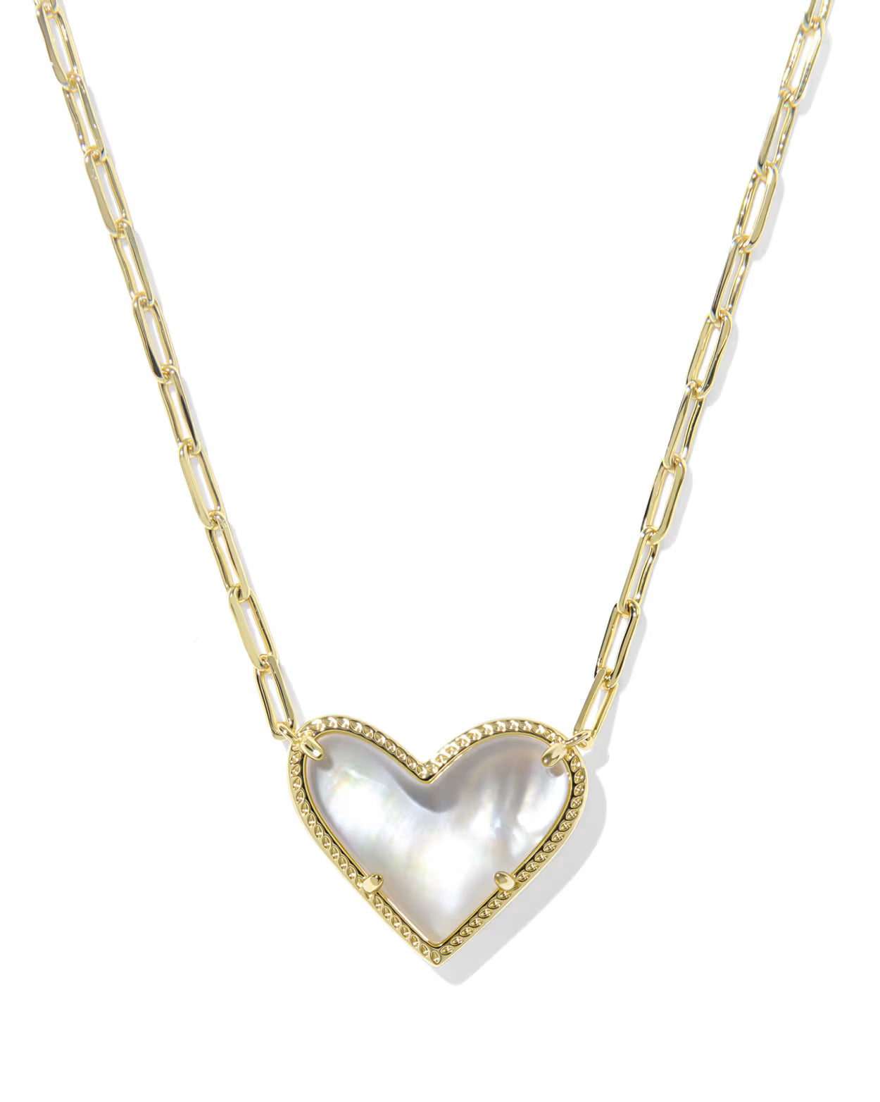 Kendra Scott Ari Heart Statement Gold Short Pendant Necklace