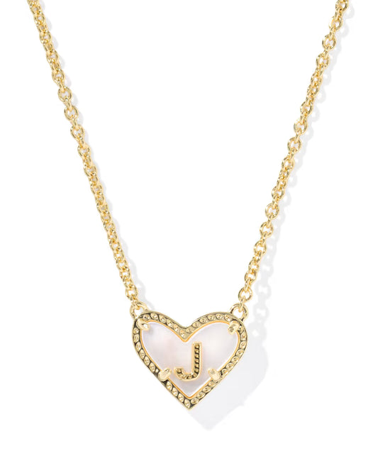 Kendra Scott Heart Letter Pendant Necklace | Letter J