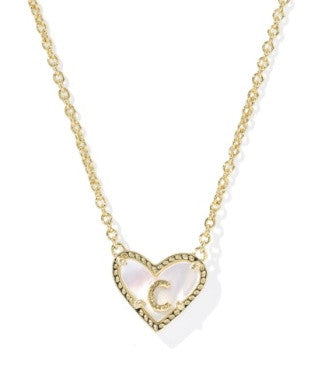 Kendra Scott Heart Letter Pendant Necklace | Letter C