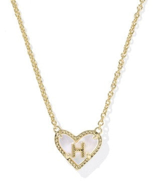 Kendra Scott Heart Letter Pendant Necklace | Letter H