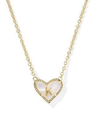 Kendra Scott Heart Letter Pendant Necklace | Letter K