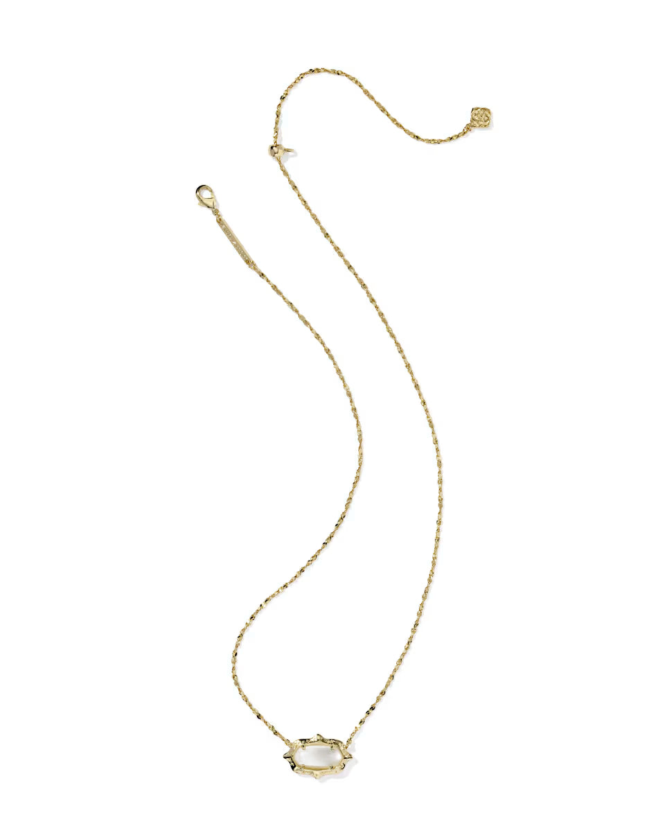 Kendra Scott Elisa Scallop Frame Gold Pendant Necklace in Mother of Pearl