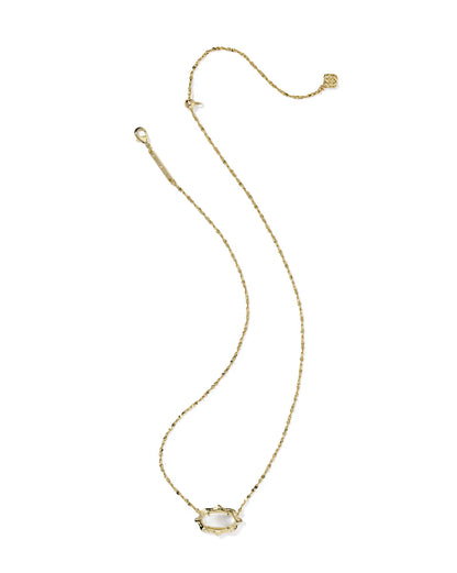 Kendra Scott Elisa Scallop Frame Gold Pendant Necklace in Mother of Pearl