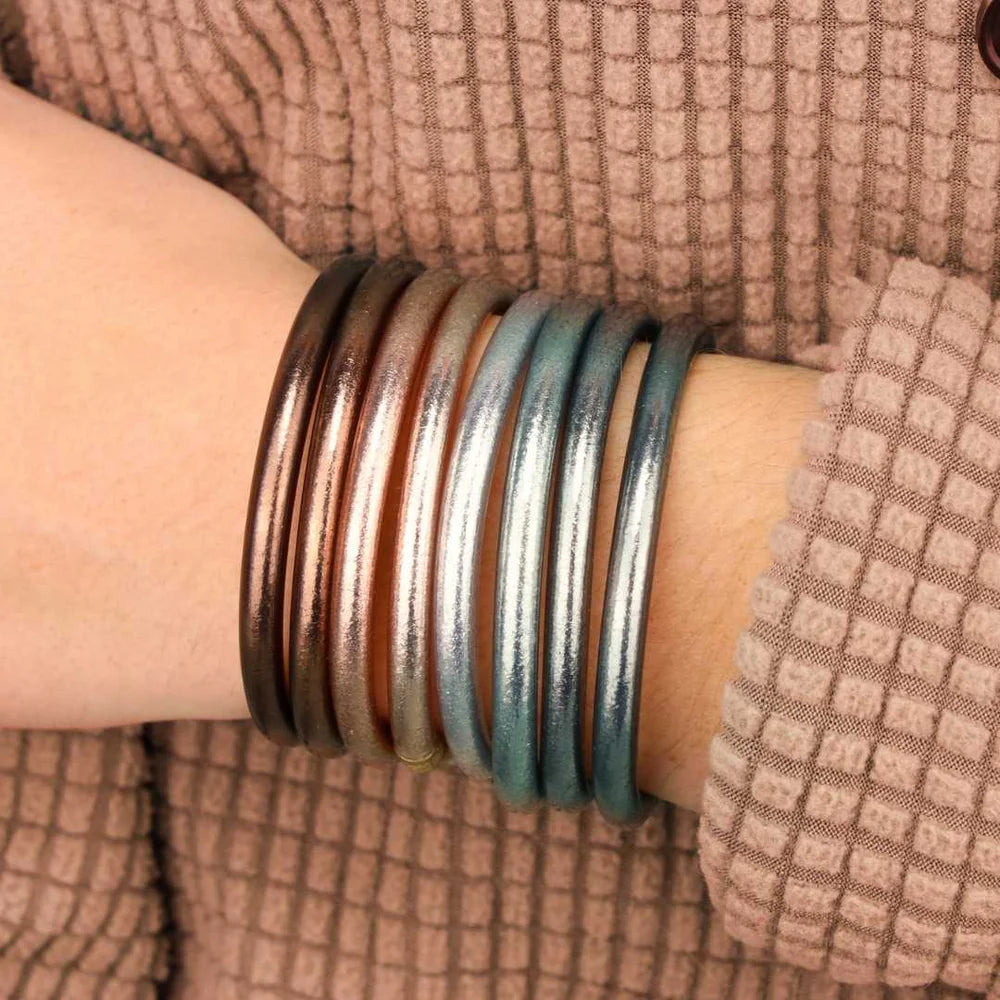 Budha Girl All Weather Bangles in Moon | Set of 4 | Medium