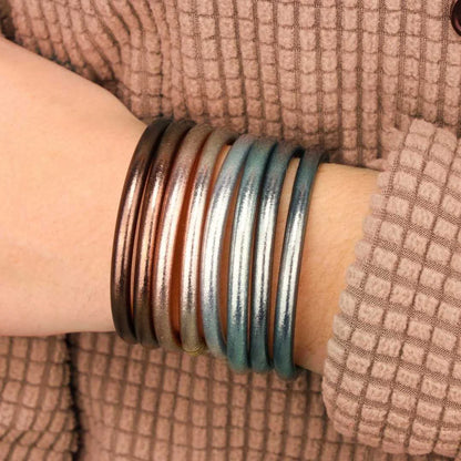 Budha Girl All Weather Bangles in Moon | Set of 4 | Medium