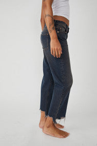 Free People Maggie Mid Rise Back Alley Blue