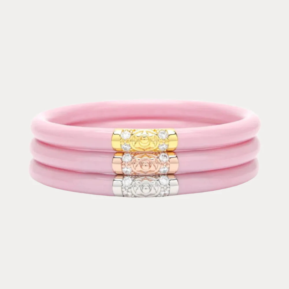 Budha Girl All Weather Bangles in Pink | Set of 3 | Medium