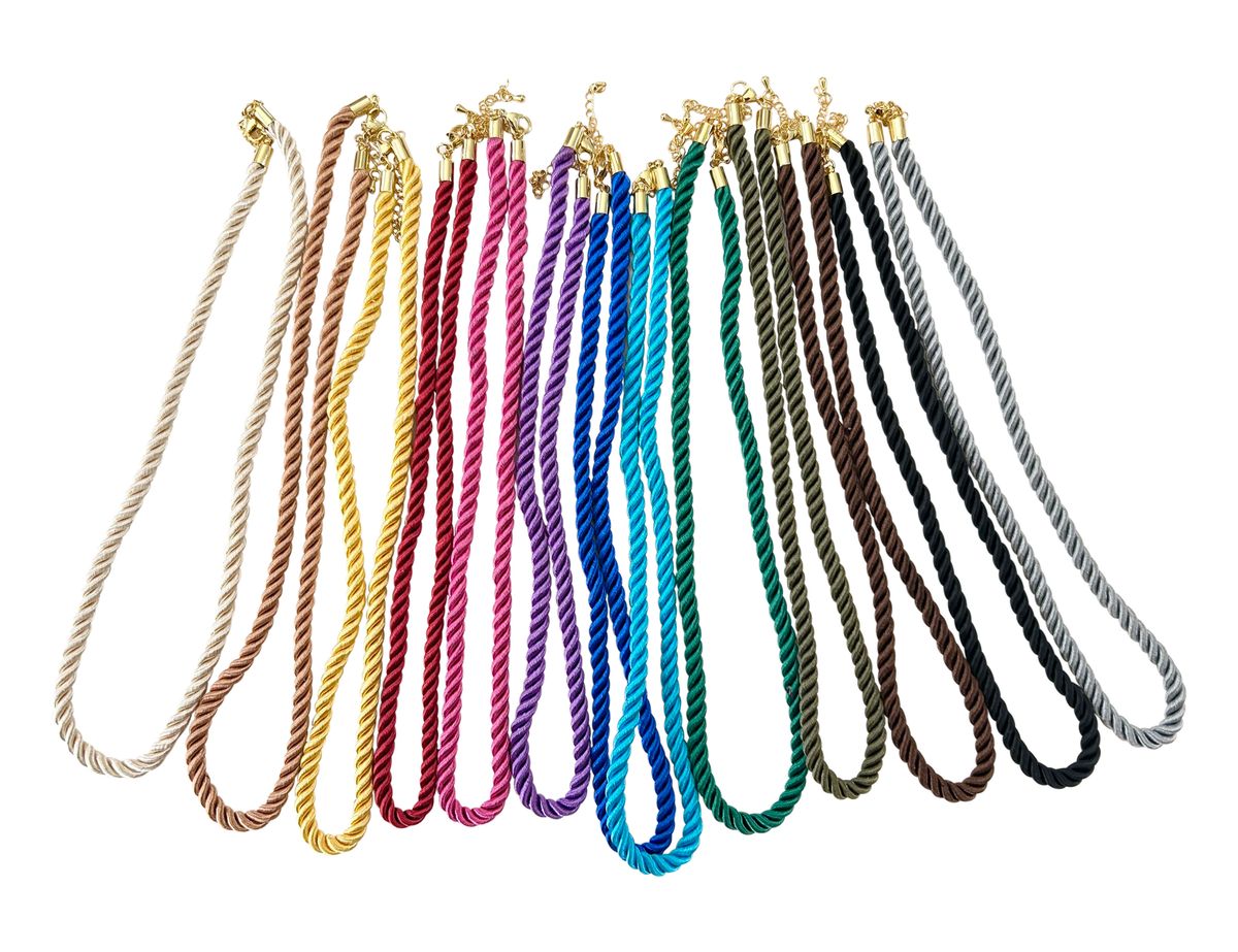 Rope Necklace in Light Pink by Gemelli